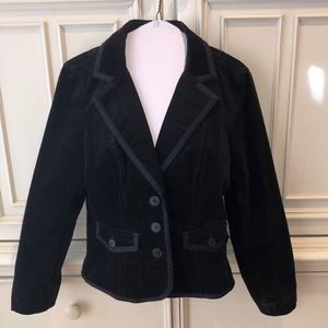 Ann Taylor Loft 8P Black Velvet Blazer with Tie in Back!